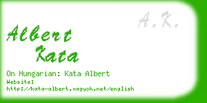 albert kata business card